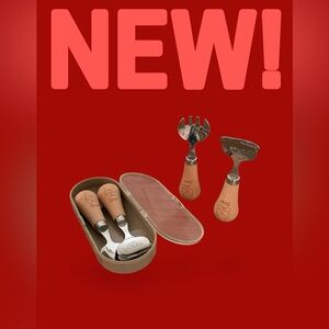 Wooden Handle Rilakuma Bear Engraved Cutlery Set